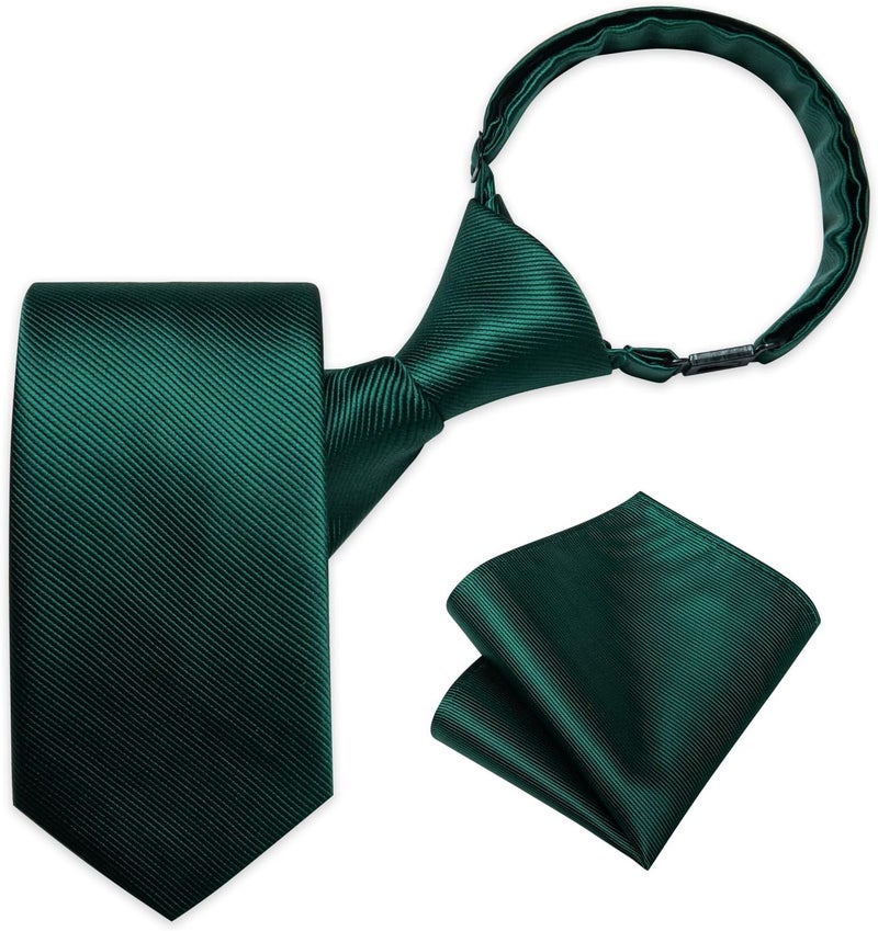 DiBanGu Boys Pre-tied Neckties and Pocket Square Set Adjustable Strap Tie for Kids Wedding Party Graduation School Uniforms - Image 1
